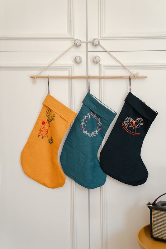 Hand embroidered stocking