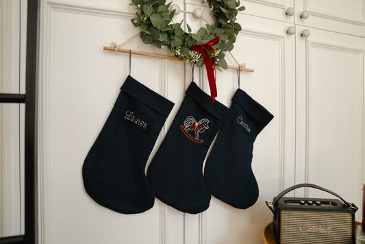 Set of 3 stockings  "Midnight"