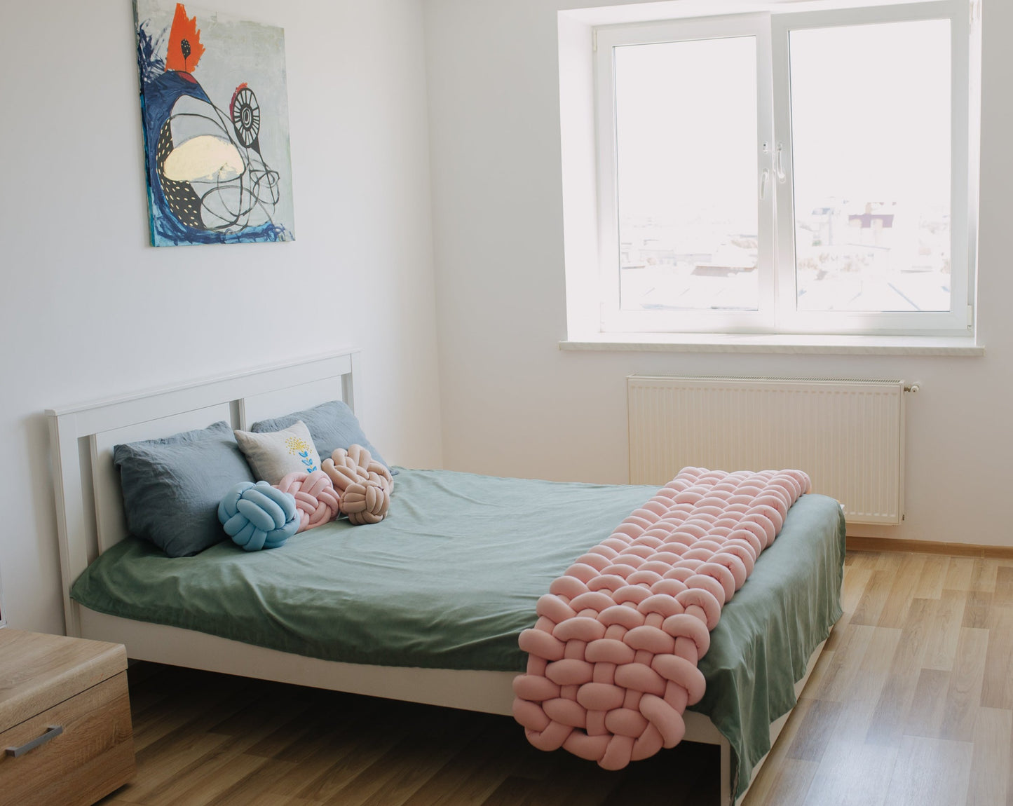 Bed runner Baby pink